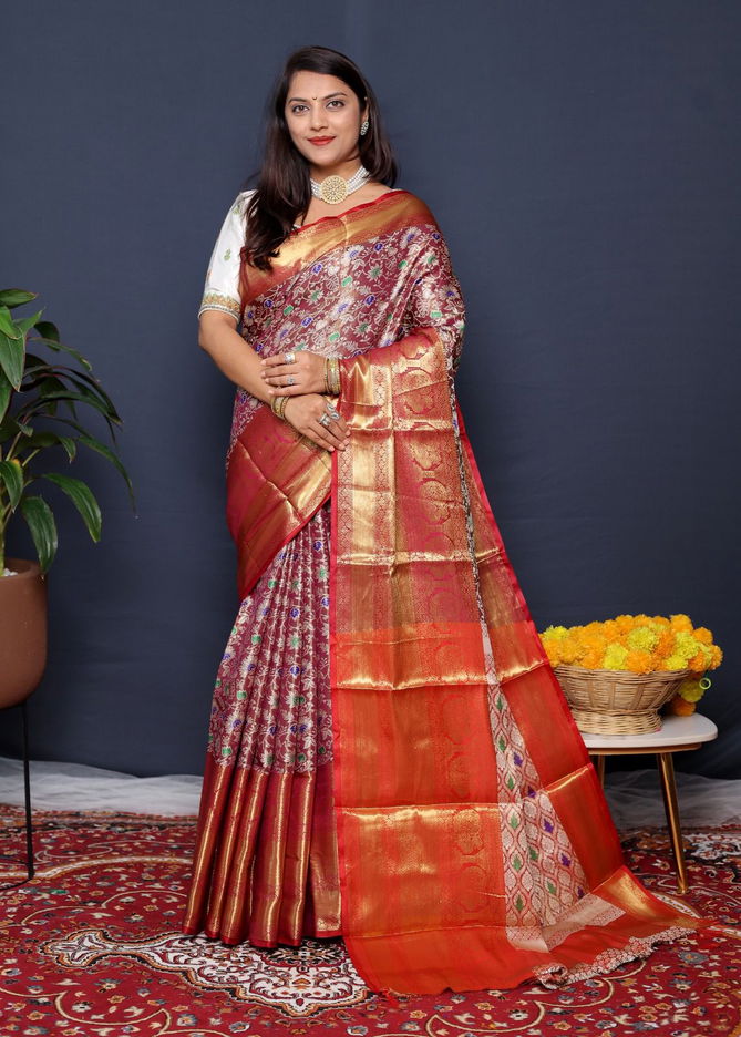 Tissue Meenakari Silk Kanchipuram Saree Catalog